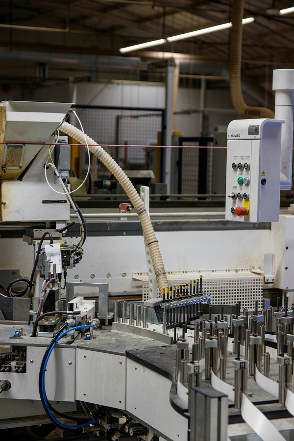 Industrial machinery operating in a factory setting